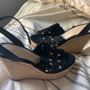 Marc fisher espadrille wedges black size 6